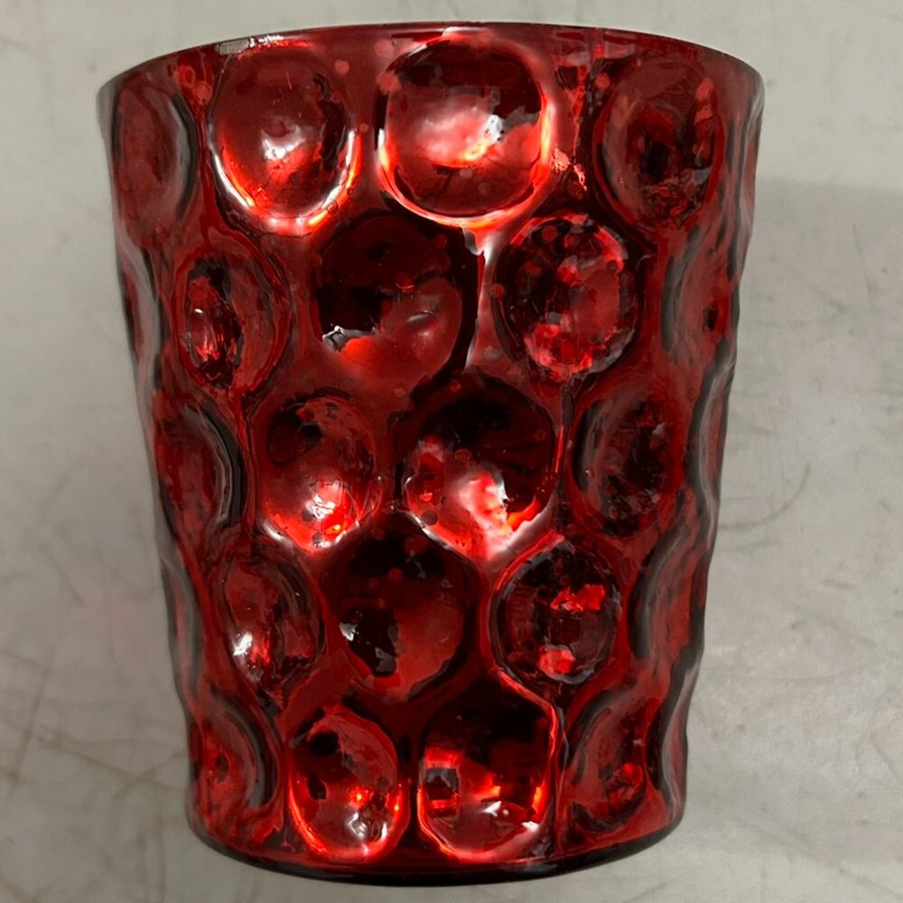 Vases red mercury glass; set of 17